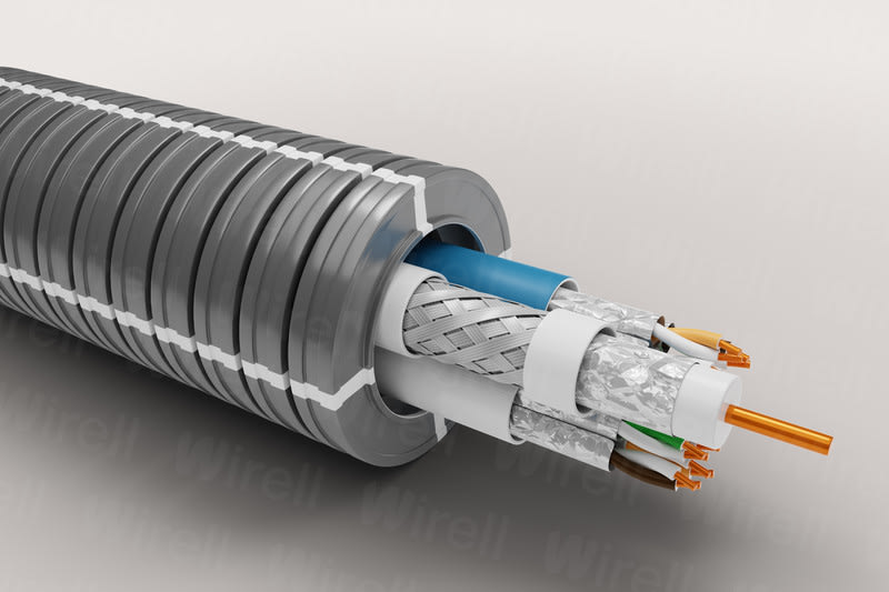 WIRELL - Putkijohto-HF Dca - 25HF-A 2xCAT6A U/UTP+RG59 R50