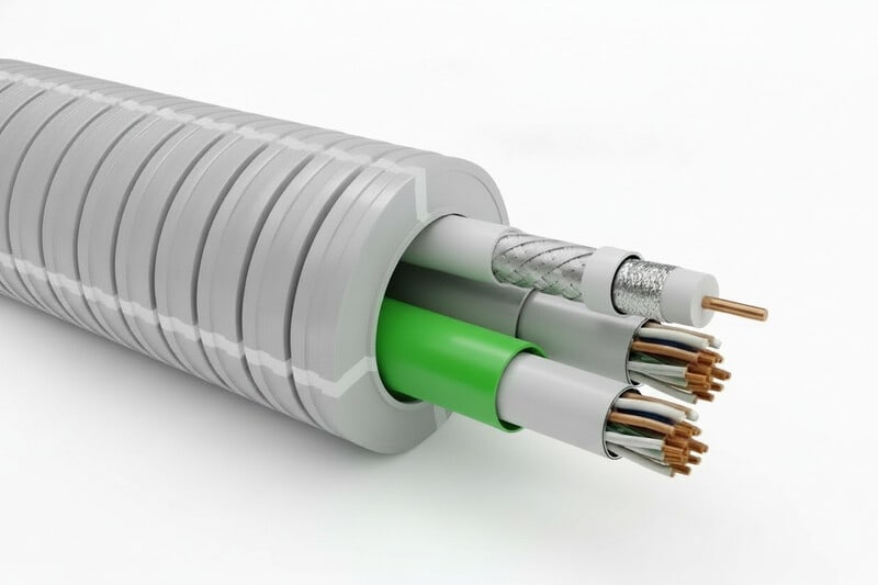 WIRELL - Putkijohto-HF - 25HF/2CAT6A U/UTP + RG6 R100 Dca