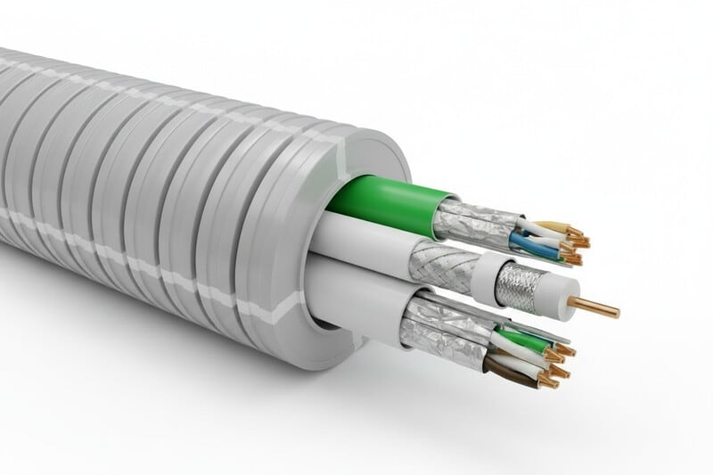 WIRELL - Putkijohto-HF - 25HF/2CAT6A U/FTP + RG6 R100 Dca