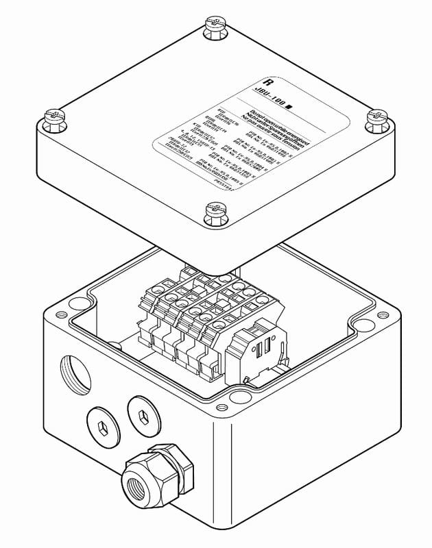 RAYCHEM - Syöttörasia. seinäkiinnitys - JBU-100-E