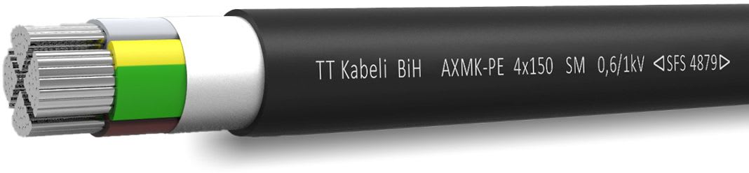 TT CABLES - Alumiinivoimakaapeli - AXMK-PE 4x25 RM K1000