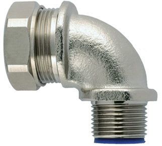 HELLERMANNTYTON - Suojaletkuliitin metalli - LTS25-90FMC-M25 90° MS M25