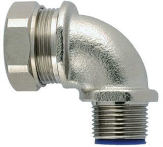 HELLERMANNTYTON - Suojaletkuliitin metalli - LTS32-90FMC-M32 90° MS M32