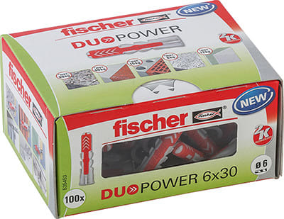 FISCHER FINLAND - Ruuvitulppa DuoPower - NAILONTULP 6x30mm (PAK=100kpl)