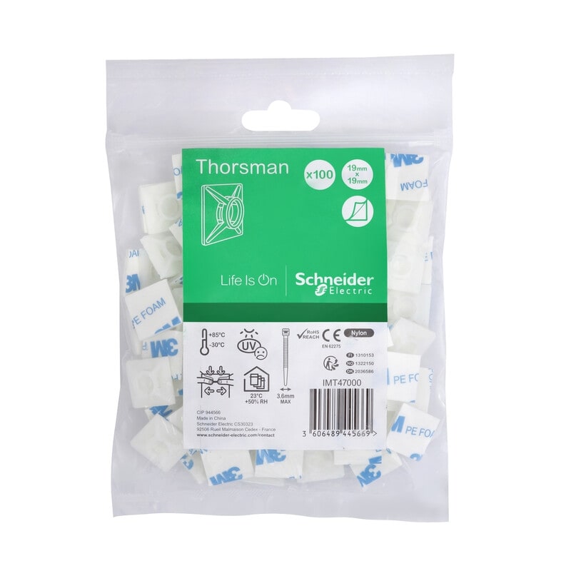 SCHNEIDER ELECTRIC - Johdinsideankkuri - Asennusjalusta 3.6mm 100kpl