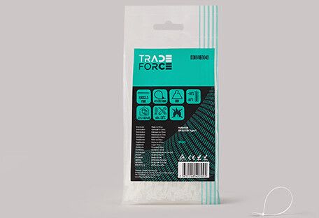 TRADEFORCE - Johdinside 100 kpl - 2,5x100 luonnonvalkoinen