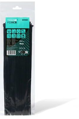 TRADEFORCE - Johdinside 100 kpl - 3,6x300 musta