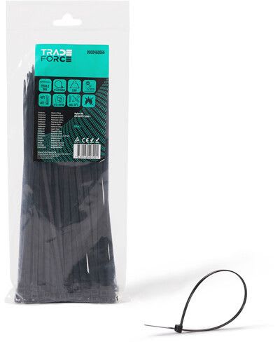 TRADEFORCE - Johdinside 100 kpl - 4,8x250 musta UV suoj.