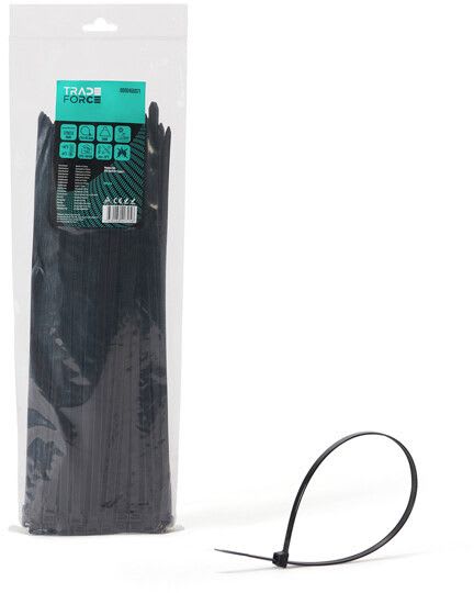 TRADEFORCE - Johdinside 100 kpl - 7,6x370 musta UV suoj.