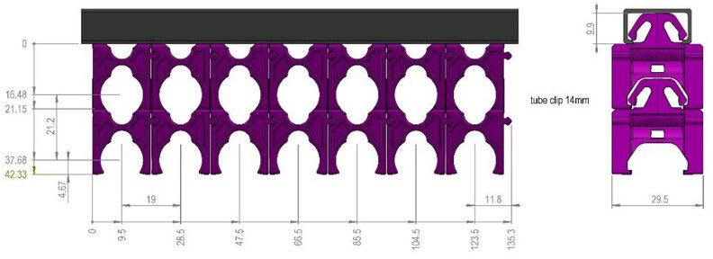 NAFICON - Putkikiinnike - Tube clip 14 mm tube