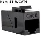 FSR - Liitinlevy - RJ45 CAT6 N/N liitin, musta