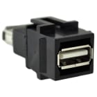 FSR - Liitinlevy - USB-A N/N liitin, musta