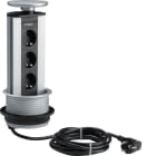 HAGER - Pistorasiapaneeli flexyoffice - G7043LAN 3PR.Alu.3m kaapelilla