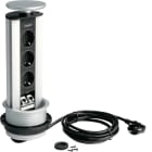 HAGER - Pistorasiapaneeli flexyoffice - G7045 uppo 3PR+2xRJ45 Cat6 Alu