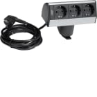 HAGER - Pistorasiapaneeli flexyoffice - G7067 reuna 3PR JAL ALU