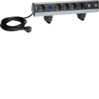 HAGER - Pistorasiapaneeli flexyoffice - G7069 reuna 5PR+kytkin 2xRJ45