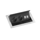 HAGER - Pistorasiapaneeli flexyoffice - GF7031 uppo 2PR+2xRJ45 RST