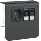 HAGER - Listapistorasia tehalit.SL - SL20055 PR+2xRJ45 Cat6 MUS