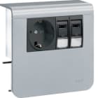 HAGER - Listapistorasia tehalit.SL - SL20055 PR+2xRJ45 Cat6 ALU
