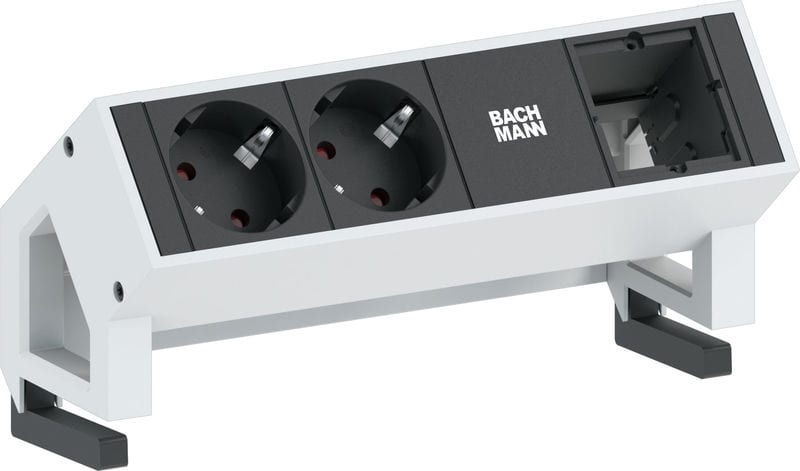 BACHMANN - Pistorasiapaneeli - DESK 2, 2x pr 1x CM, Valk.