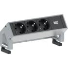 BACHMANN - Pistorasiapaneeli - DESK 2, 3 x pr. Inox