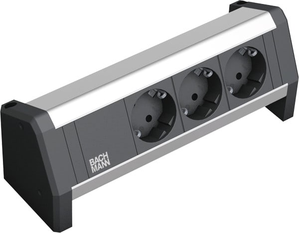 BACHMANN - Pistorasiapaneeli - DESK 1, 3 x pistorasia