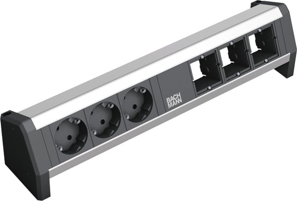 BACHMANN - Pistorasiapaneeli - DESK 1, 3 x pr + 3 x CM