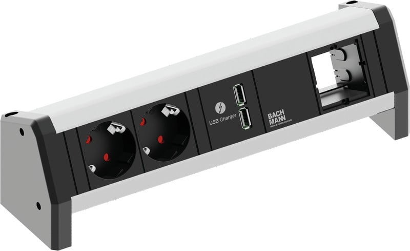 BACHMANN - Pistorasiapaneeli - DESK 1, 2 x pr + USB + 1 x CM