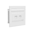 WIBE GROUP - Kanavadatarasia Stago - 2xRJ45 Kat6 suora, valkoinen