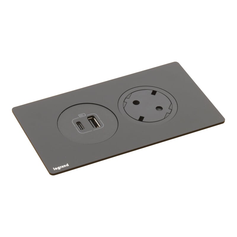 LEGRAND - Pistorasiapaneeli Incara - DISQIN 1S USB A+C 15 W MUS