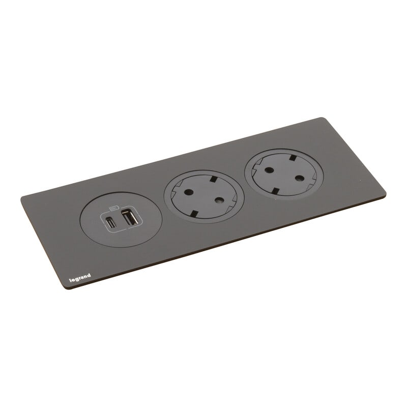 LEGRAND - Pistorasiapaneeli Incara - DISQIN 2S USB A+C 15 W MUS