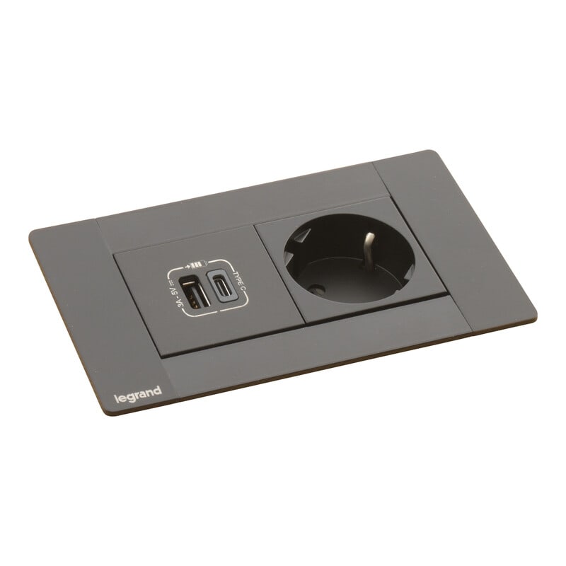 LEGRAND - Pistorasiapaneeli Incara - MULTILINK 1S USB A+C 15W MUS