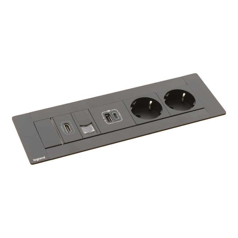 LEGRAND - Pistorasiapaneeli Incara - 2S USB A+C 15W RJ45 HDMI MUS