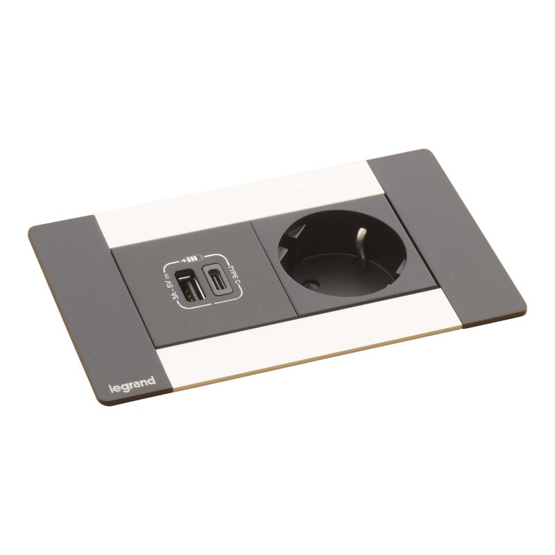 LEGRAND - Pistorasiapaneeli Incara - MULTILINK 1S USB A+C 15W ALU