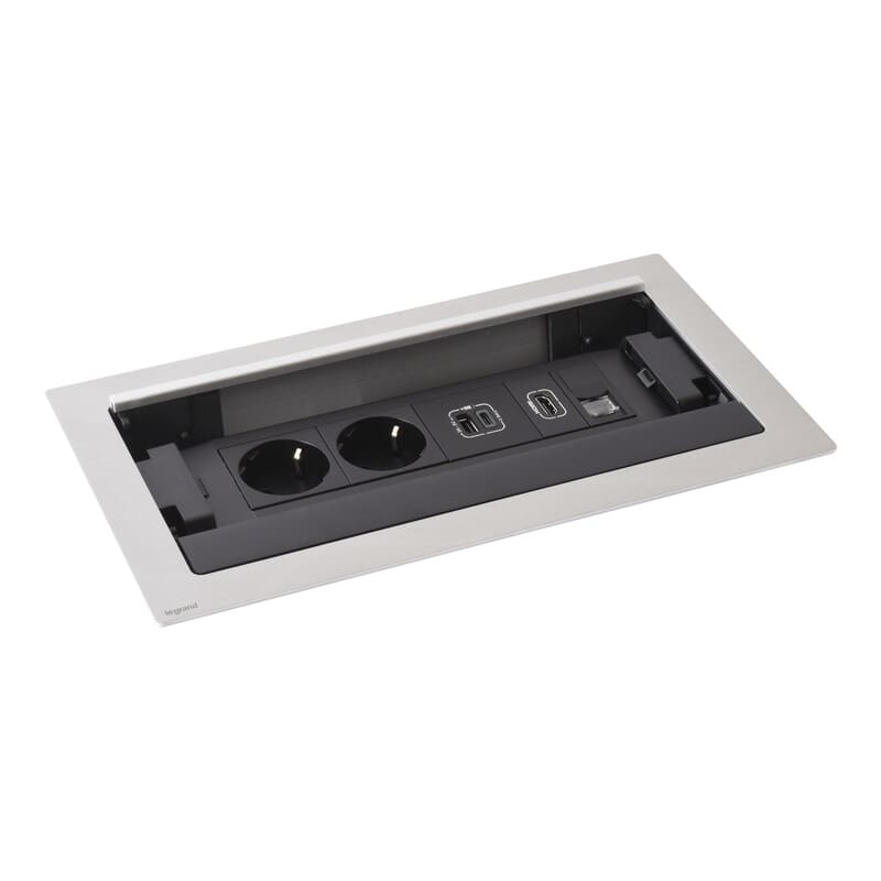 LEGRAND - Pistorasiapaneeli Incara - 8M 3S USBA+C 15W RJ45 HDMI ALU