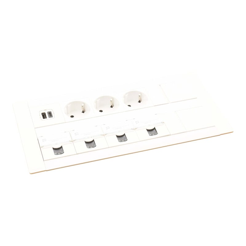 LEGRAND - Pistorasiapaneeli Incara - 3S USB A+C 15W 4-RJ45 seinäas.