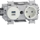 HAGER - Kanavapistorasia Ecoline - GS1601 PR + USB A-C HF VAL