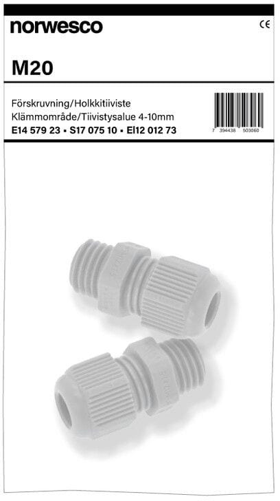 NORWESCO - Holkkitiiviste muovi - M20 / Ø4-10mm IP68 2-pakkaus
