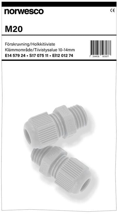 NORWESCO - Holkkitiiviste muovi - M20 / Ø10-14mm IP68 2-pakkaus