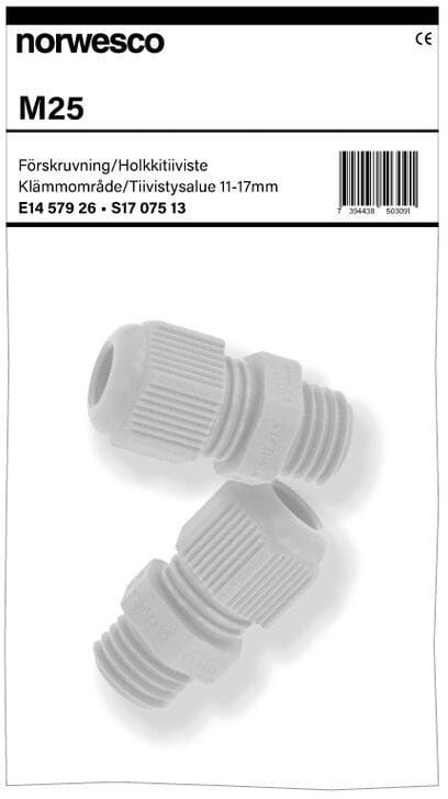 NORWESCO - Holkkitiiviste muovi - M25 / Ø11-17mm IP68 2-pakkaus
