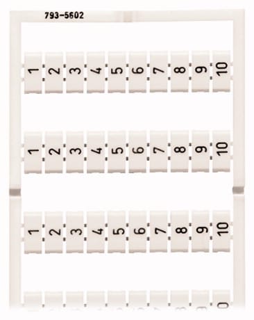 WAGO - Merkintälevy 1-10 pysty - 793-5602 (5 kpl.)