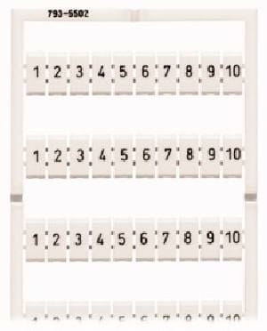 WAGO - Merkintälevy 1-10 vaaka - 793-5502 Merkintäkilpi