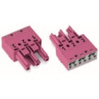 WAGO - Pistoliitin WINSTA MIDI - 3-Nap naarasliitin Pinkki 100kpl