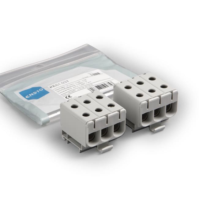 ENSTO - Riviliitin Ensto Clampo Pro - 2 x KE61.03 harmaa, kolminap.