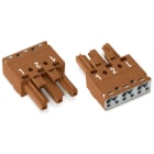WAGO - Pistoliitin WINSTA MIDI - 3-Nap naarasliitin,Ruskea 100kpl