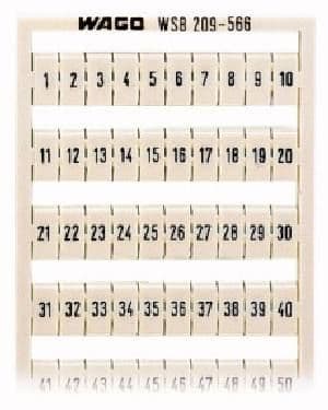 WAGO - Riviliitinnumero 1-50 vaaka - 209-566 Merkintäkilpi