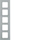 HAGER - Peitelevy B.7 - 5-os. 95mm alu-lasi/alu