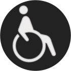HAGER - Linssi R.1/R.3 - pyöreä pyörätuoli-kuvio merkki