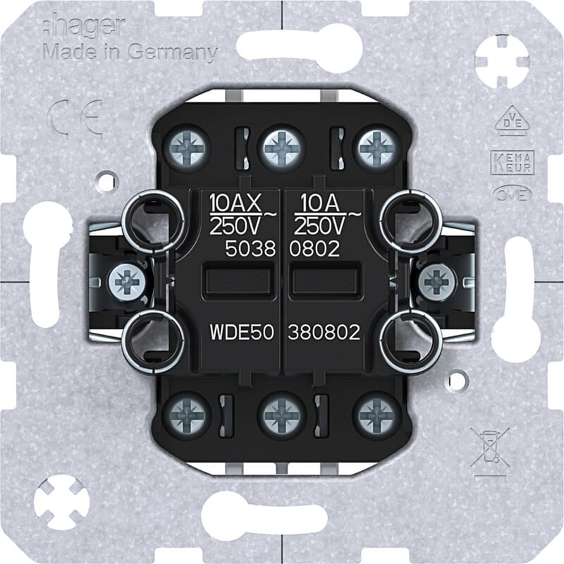 HAGER - Vipupainike - 6K+6P/10A/250V UR 0X