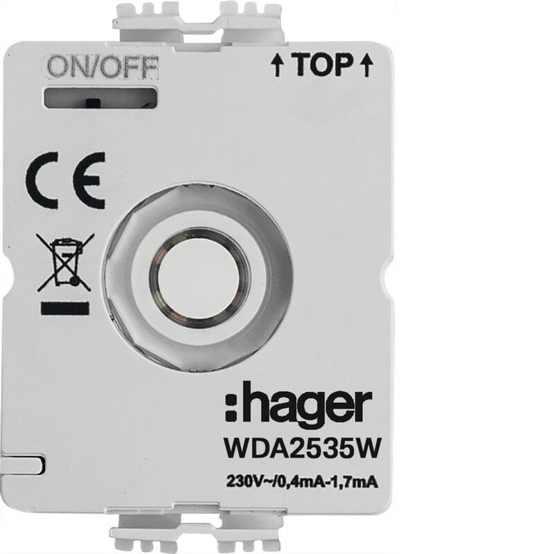 HAGER - Merkkilamppu - Kytk./pain. 1.7mA/230V N-j.